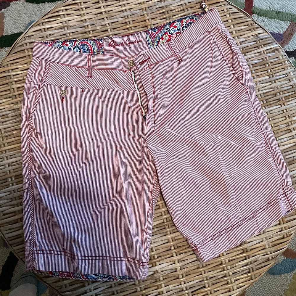 Robert Graham Red and White Striped Shorts size 36